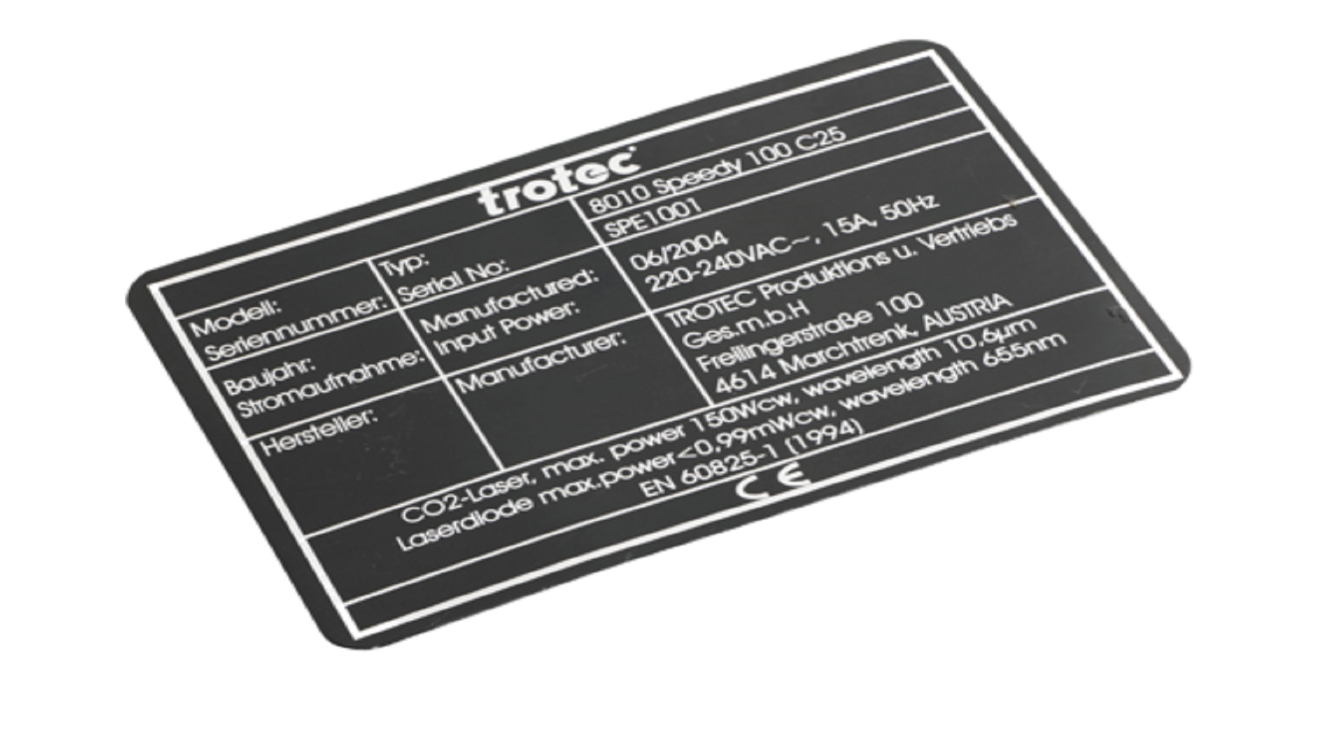 Typenschild
